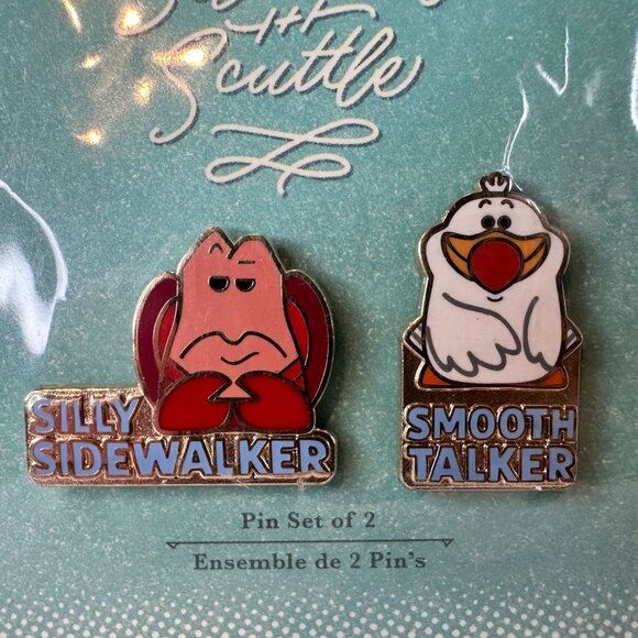 Disney Pin Trading The Little Mermaid‎ Sebastian & Scuttle Set Of 2 PP132561 NEW - Picture 2 of 7